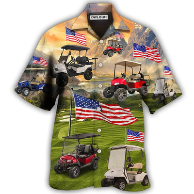 Hawaiian Shirt / Adults / S Golf Independence Day Club Car - Hawaiian Shirt - Owls Matrix LTD