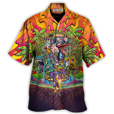 Hawaiian Shirt / Adults / S Disc Golf Ball Games Tree Tropical Island Paradise - Hawaiian Shirt - Owls Matrix LTD