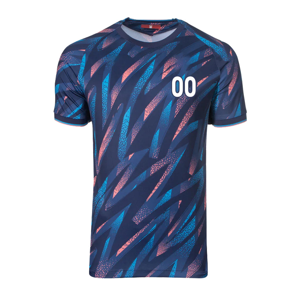 Custom Blue And Brush Pattern - Soccer Uniform Jersey