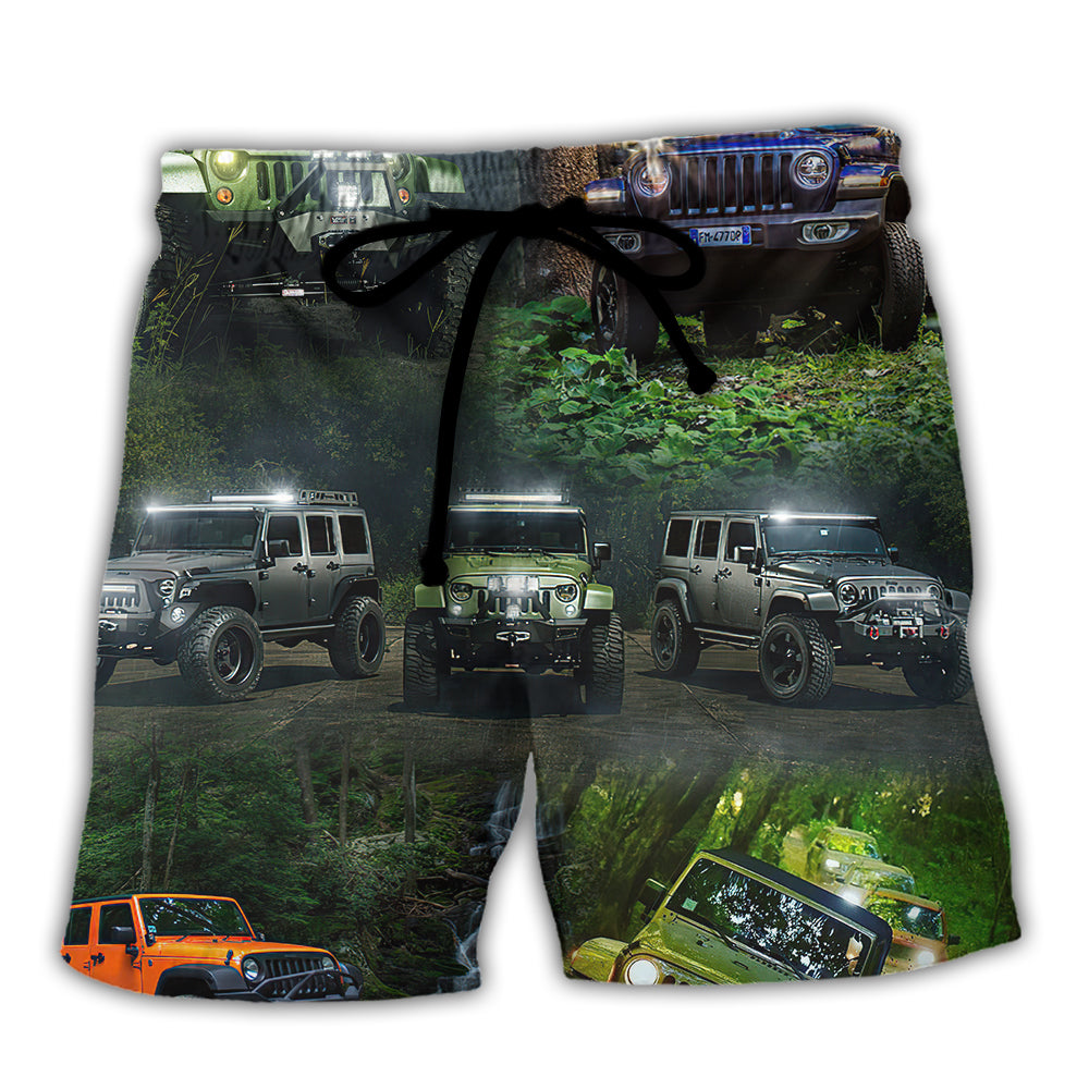 Jeep Dark Jungle Jeep - Beach Short - Owls Matrix LTD