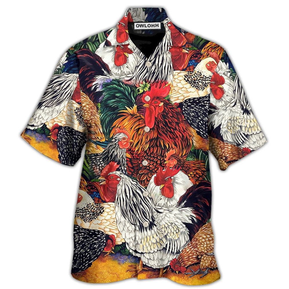 Hawaiian Shirt / Adults / S Chicken Farm Awesome Love Life - Hawaiian Shirt - Owls Matrix LTD