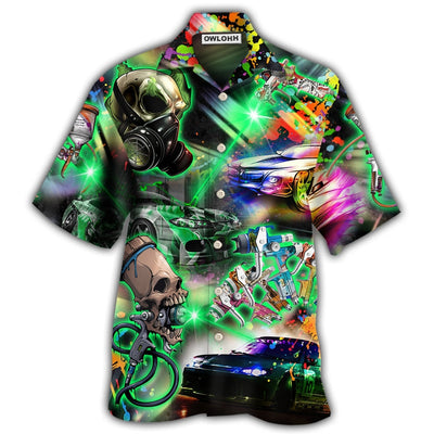 Hawaiian Shirt / Adults / S Auto Body Painter Amazing Skull Colorful - Hawaiian Shirt - Owls Matrix LTD
