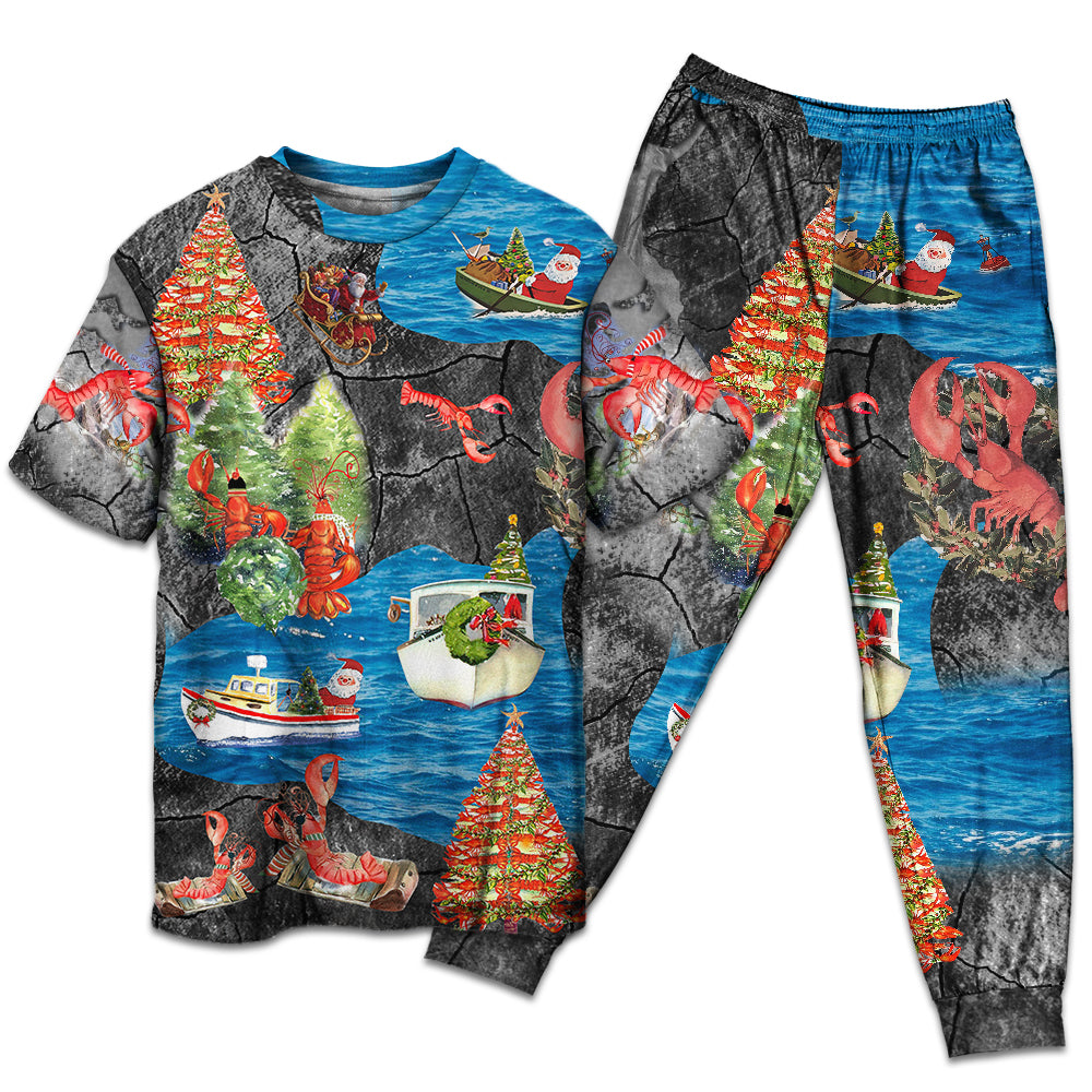 T-shirt + Pants / S Christmas You Are My Lobster - Pajamas Short Sleeve - Owls Matrix LTD