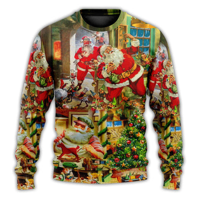 Christmas Sweater / S Christmas Santa's Toy Workshop - Sweater - Ugly Christmas Sweaters - Owls Matrix LTD