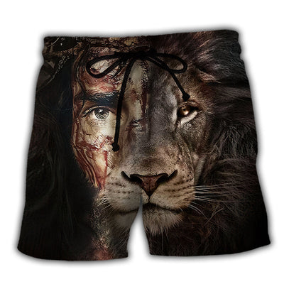 Beach Short / Adults / S Jesus And Lion - Beach Short - Owls Matrix LTD