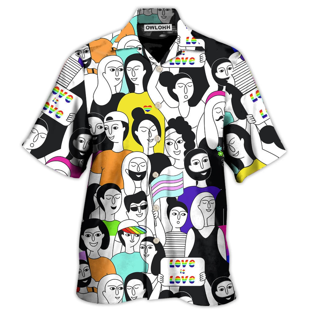 Hawaiian Shirt / Adults / S LGBT Love Who You Want - Hawaiian Shirt - Owls Matrix LTD