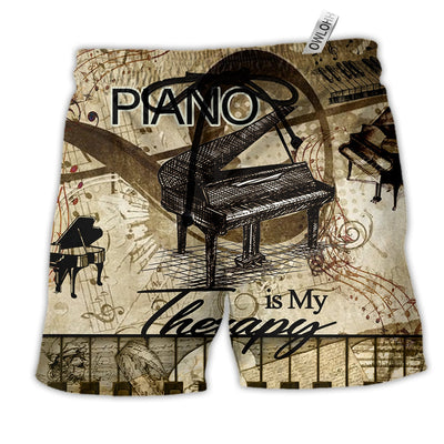 Beach Short / Adults / S Piano Is My Therapy Vintage - Beach Short - Owls Matrix LTD