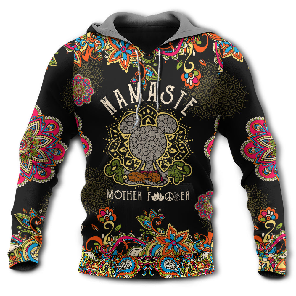 Mouse Yoga Namaste Mother F Mandala Flower - Hoodie