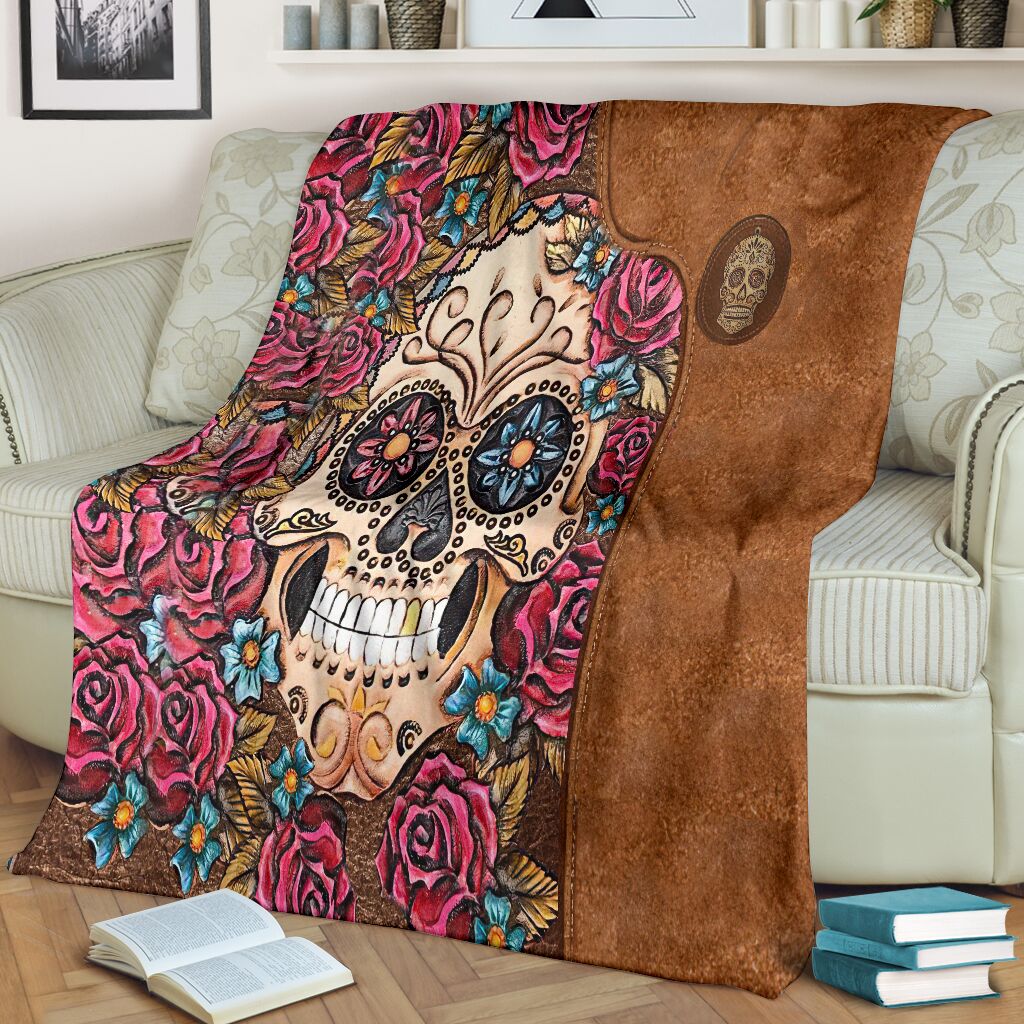 Skull Lovers Beautiful Rose - Flannel Blanket - Owls Matrix LTD