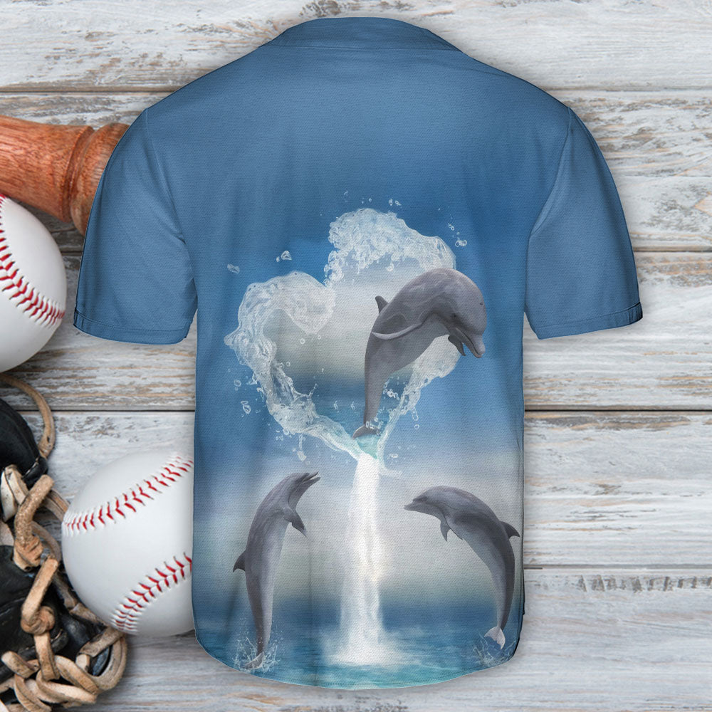 Dolphin Love Sea Freedom Life - Baseball Jersey - Owls Matrix LTD