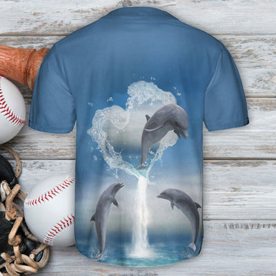 Dolphin Love Sea Freedom Life - Baseball Jersey - Owls Matrix LTD