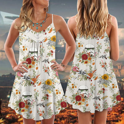 Starwars Stormtrooper Flower Vintage Autumn - V-neck Sleeveless Cami Dress