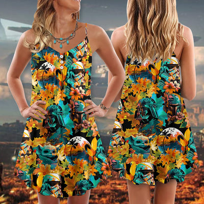 Star Wars Special Synthwave Autumn - V-neck Sleeveless Cami Dress