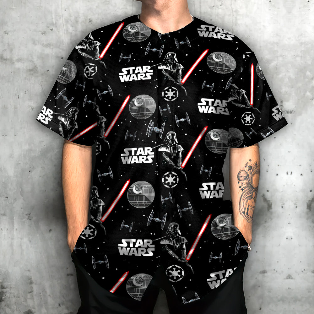 Star Wars Darth Vader With Light Saber - Baseball Jersey
