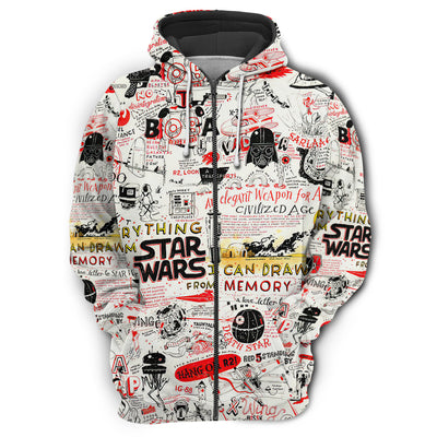 Star Wars All Funny Quotes Comic Style - Hoodie