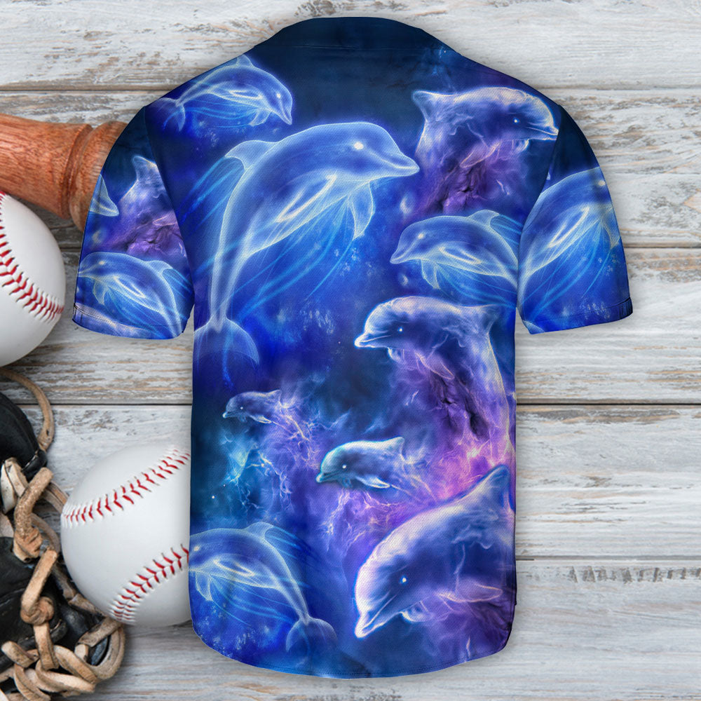 Dolphin Neon Colorful Style - Baseball Jersey - Owls Matrix LTD