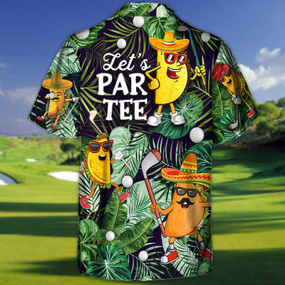 Golf Funny Taco Playing Golf Let's Par Tee Tropical Golf Lover - Hawaiian Shirt