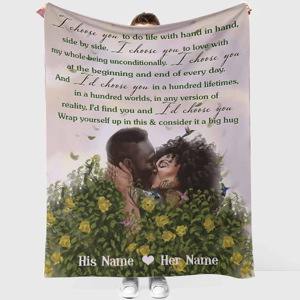 African American Every Love Story Is Beautiful Afro Couple Personalized - Flannel Blanket - Owls Matrix LTD