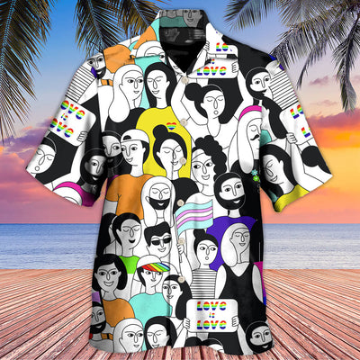 LGBT Love Who You Want - Hawaiian Shirt - Owls Matrix LTD