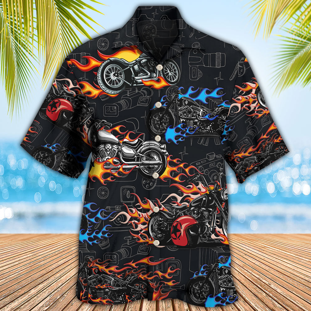 Motorcycle Photography I Like Motorcycles And Photography - Hawaiian Shirt - Owls Matrix LTD