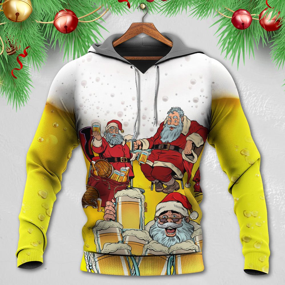 Christmas Santa I Want More Beer - Hoodie - Owls Matrix LTD