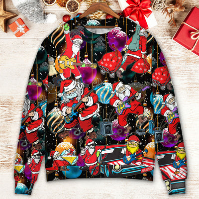 Christmas Guitar Music And Santa Merry Very Xmas - Sweater - Ugly Christmas Sweaters - Owls Matrix LTD