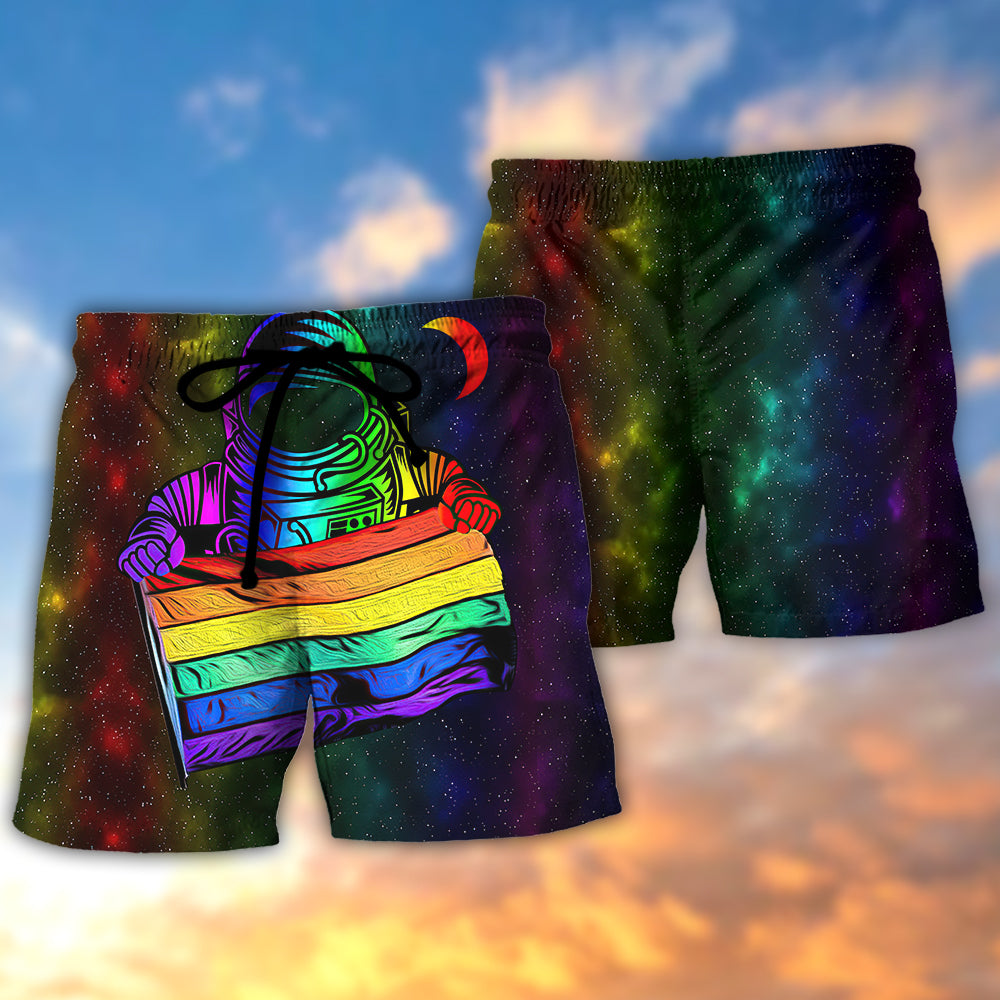 LGBT Pride Astronaut Style - Beach Short - Owls Matrix LTD