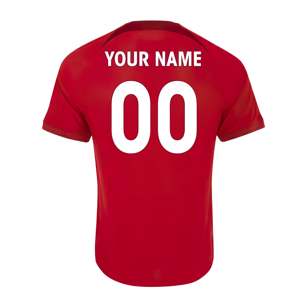 Custom Bright Red And White - Soccer Uniform Jersey