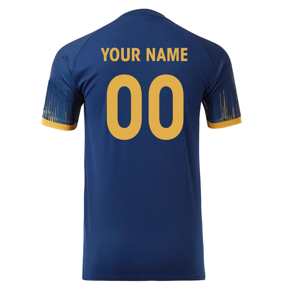Custom Blue Navy And Gold - Soccer Uniform Jersey