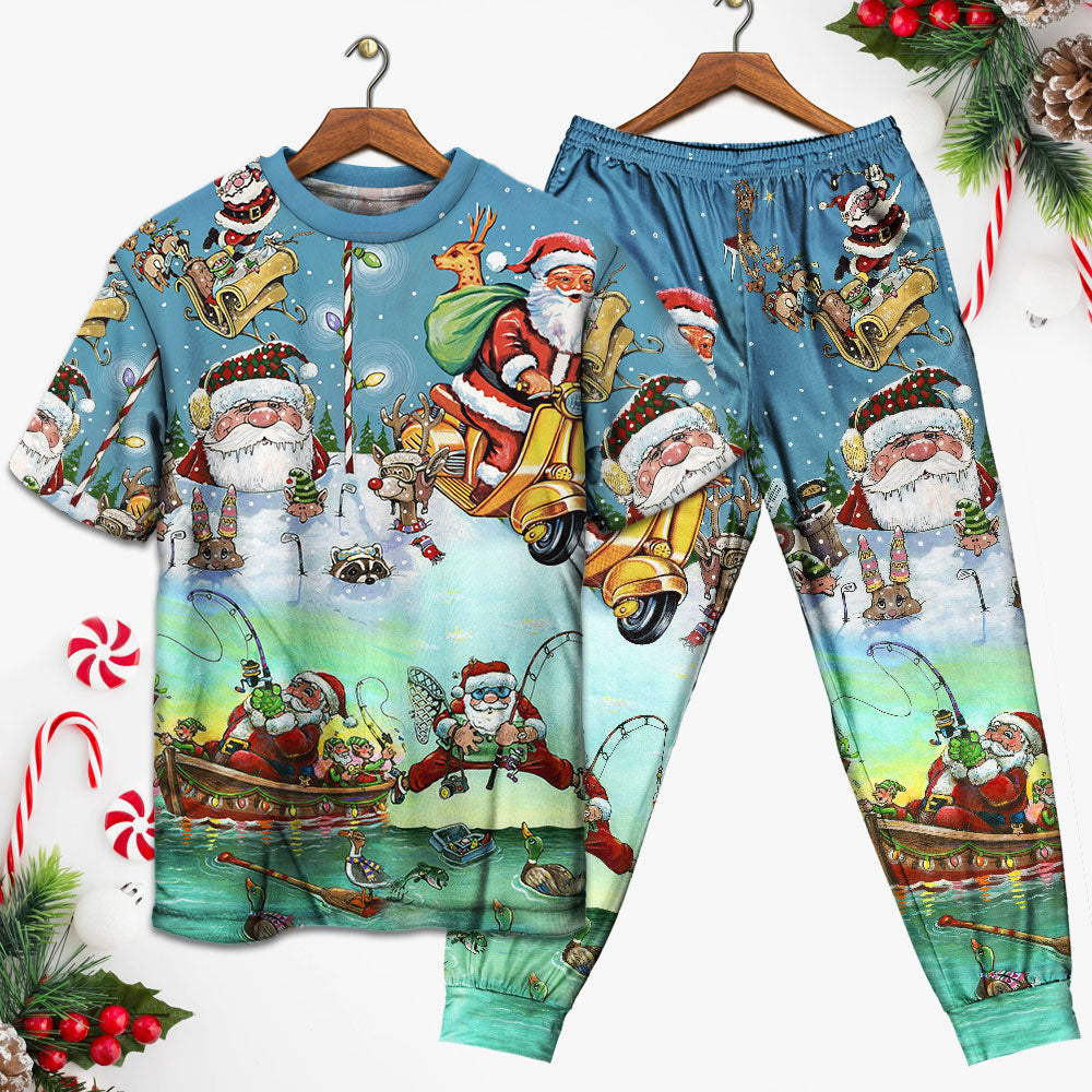 Christmas Cute Santa Claus - Pajamas Short Sleeve - Owls Matrix LTD