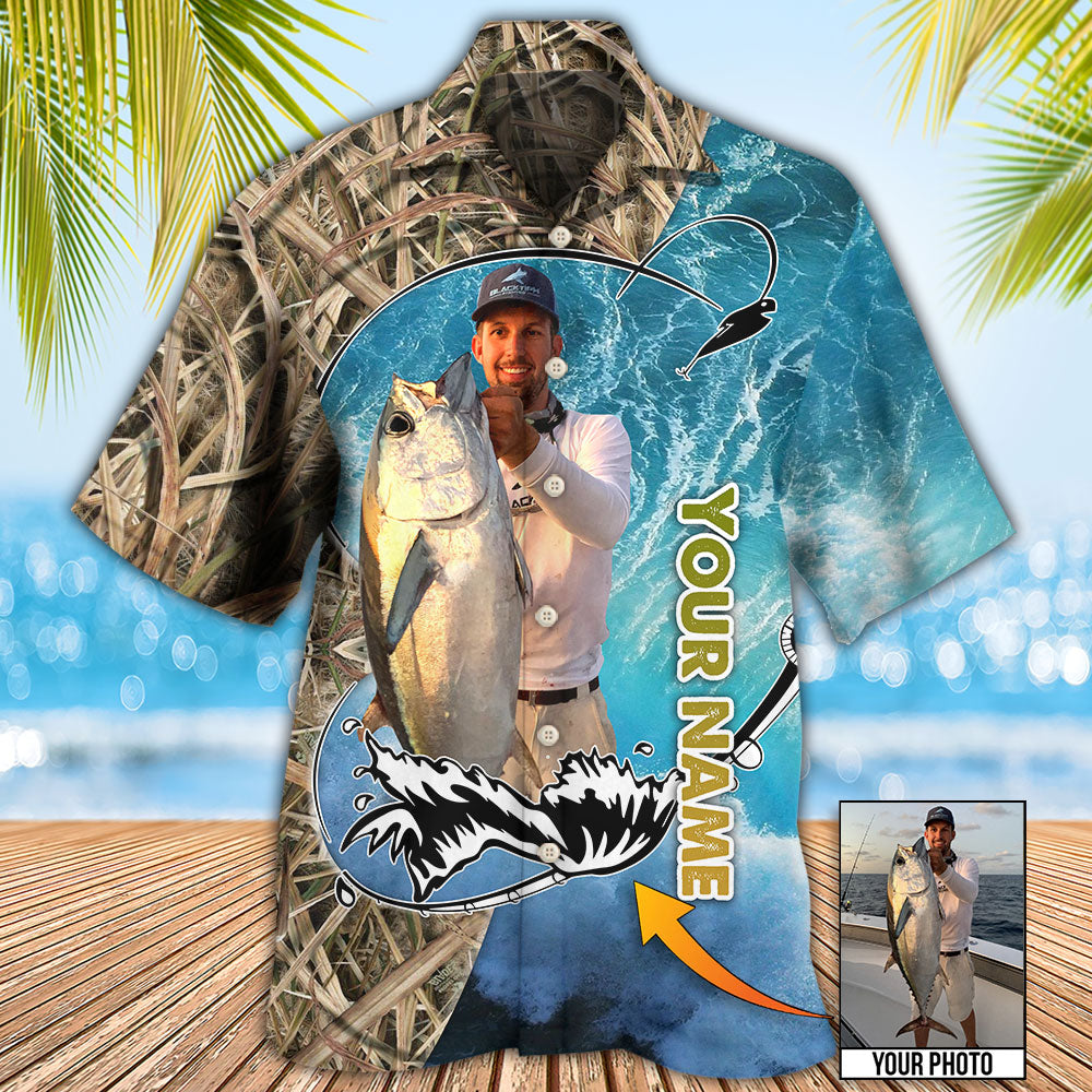Fishing Blue Water Cool Custom Photo Personalized - Hawaiian Shirt - Owls Matrix LTD