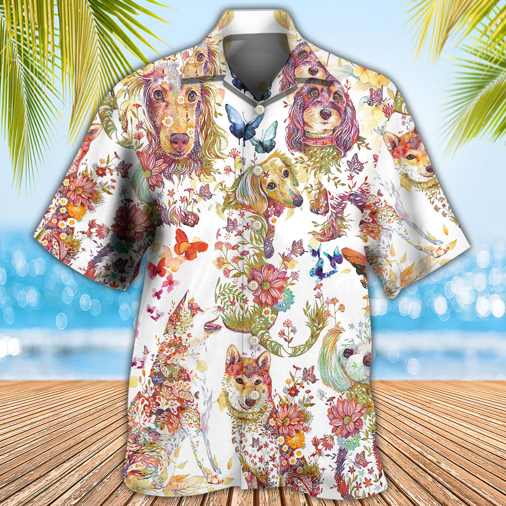 Dog I Like Dogs And Butterflies - Hawaiian Shirt - Owls Matrix LTD