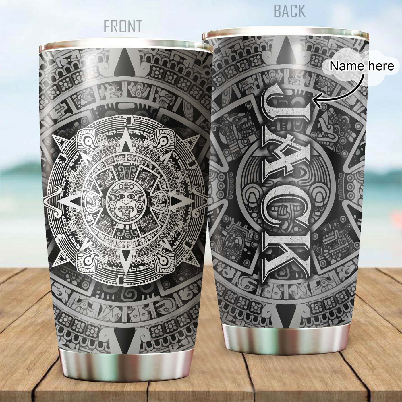 Aztec Mexico Cool Style Personalized - Tumbler - Owls Matrix LTD