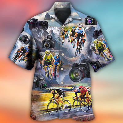 Cycling And Photography Lover Moutain Painting - Hawaiian Shirt - Owls Matrix LTD