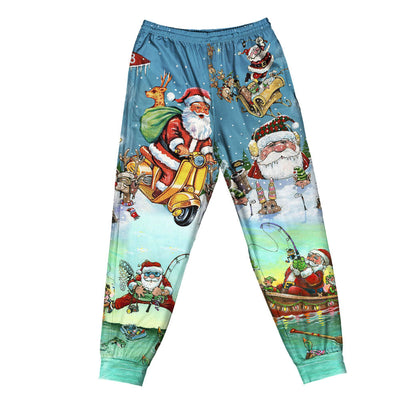 Pants / S Christmas Cute Santa Claus - Pajamas Short Sleeve - Owls Matrix LTD