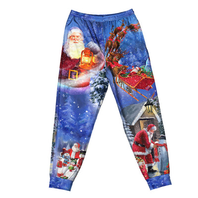 Pants / S Christmas Merry Xmas Santa Claus Is Coming To Town - Pajamas Short Sleeve - Owls Matrix LTD