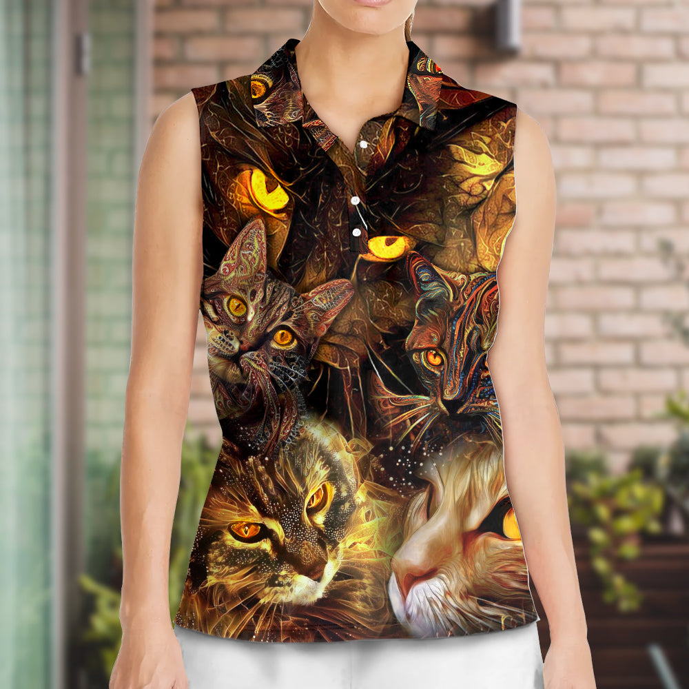 Cat Art Lover Cat Lightning Style - Women's Polo Shirt - Owls Matrix LTD
