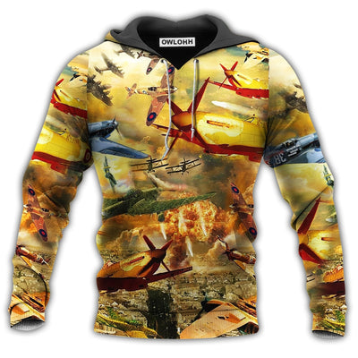 Unisex Hoodie / S Combat Aircrafts Fly Sky With Yellow Style - Hoodie - Owls Matrix LTD