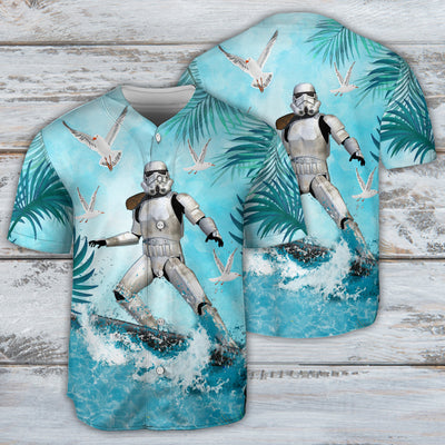 Star Wars Stormtrooper Surfing - Baseball Jersey