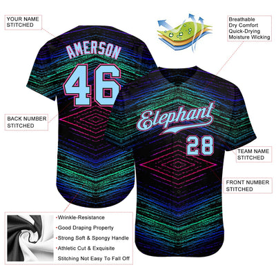 Custom 3D Pattern Design Lines Authentic Baseball Jersey - Owls Matrix LTD