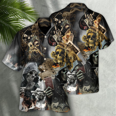 Skull Gambling The Death Game End - Hawaiian Shirt - Owls Matrix LTD