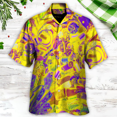 Embroidery Sewing Tailor Spool Vintage Retro Yellow Knitting - Hawaiian Shirt - Owls Matrix LTD