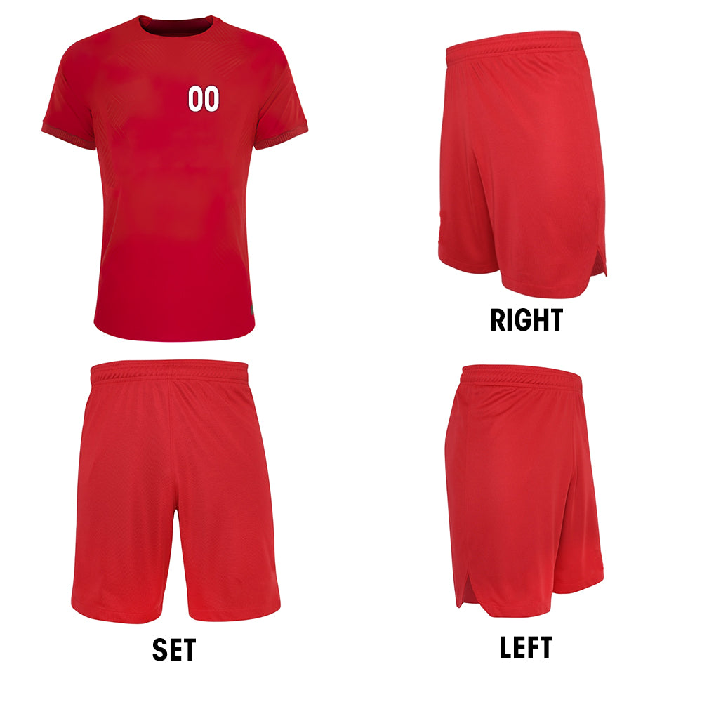 Custom Bright Red And White - Soccer Uniform Jersey