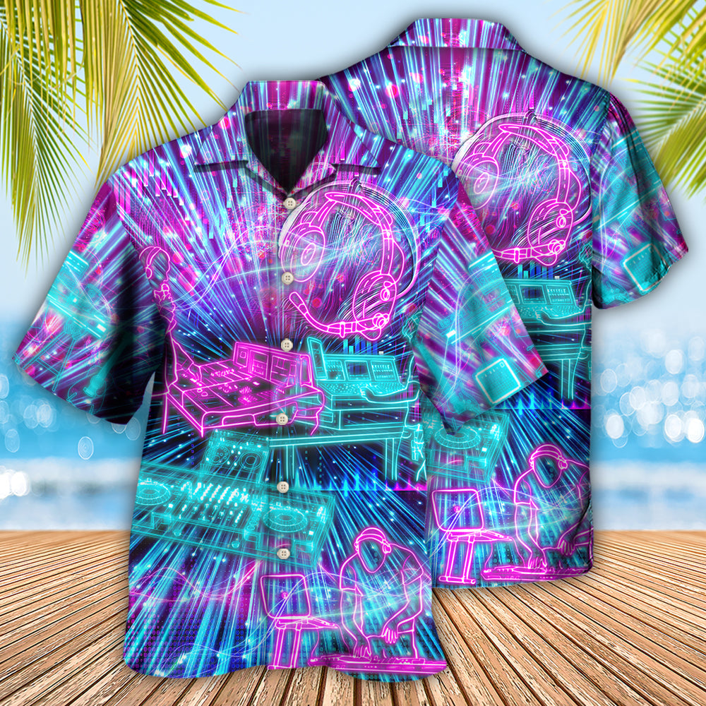 Audio Engineer Neon Style - Hawaiian Shirt - Owls Matrix LTD
