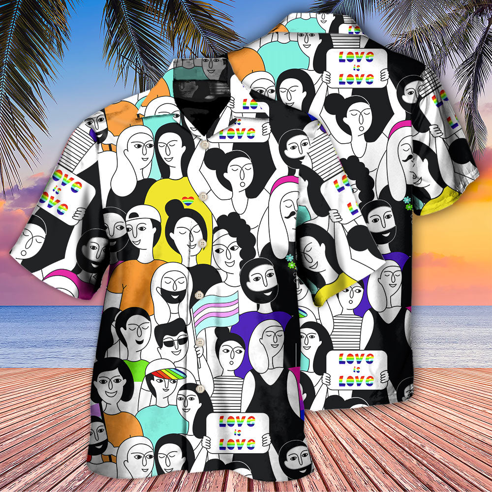 LGBT Love Who You Want - Hawaiian Shirt - Owls Matrix LTD