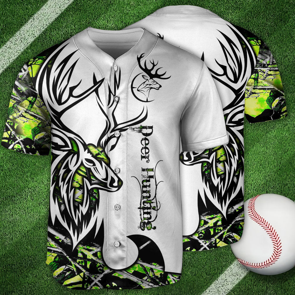 Hunting Deer Forest Hunting Lover Green Style - Baseball Jersey - Owls Matrix LTD