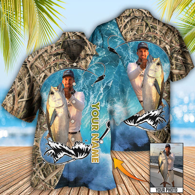 Fishing Blue Water Cool Custom Photo Personalized - Hawaiian Shirt - Owls Matrix LTD
