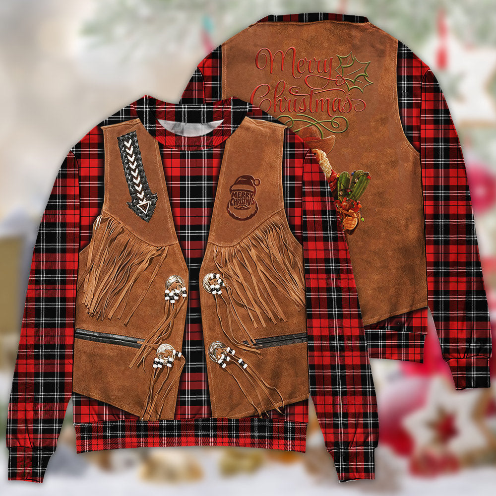 Santa Cowboy Christmas Vintage Style - Sweater - Ugly Christmas Sweaters - Owls Matrix LTD