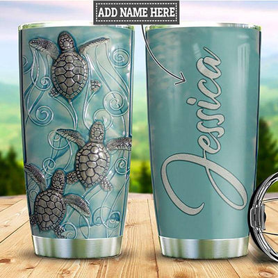 Turtle Love His Beach Personalized - Tumbler - Owls Matrix LTD