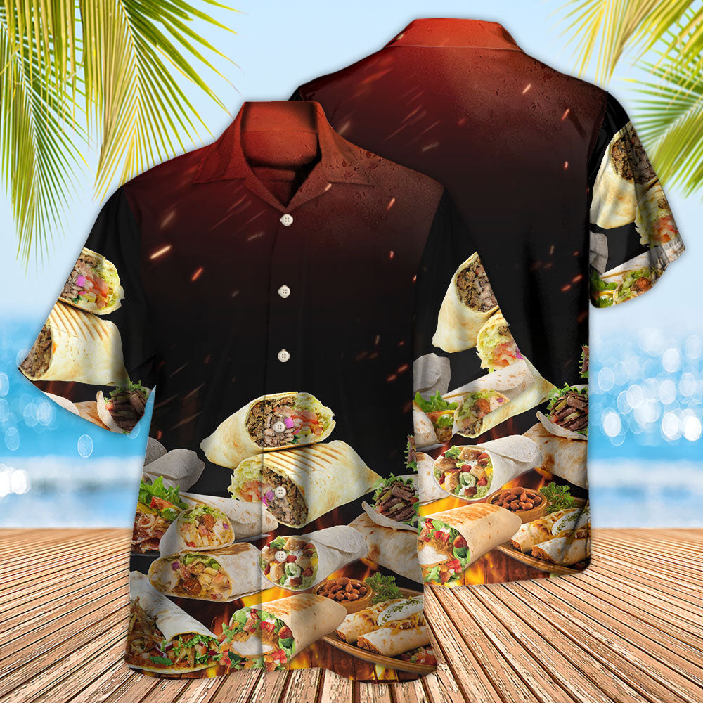 Food Burritos Fast Food Delicious - Hawaiian Shirt - Owls Matrix LTD
